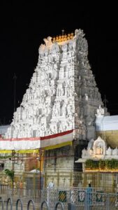 Sri Venkateswara Swamy Temple Raja Gopuram in Tirumala, Tirupathi, Andhra Pradesh, India
