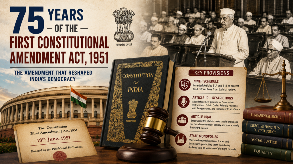 75 Years of the First Constitutional Amendment: The Amendment That Reshaped India's Democracy