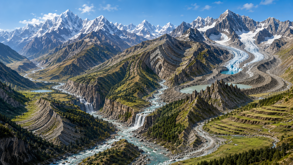 Topography of the Himalayas