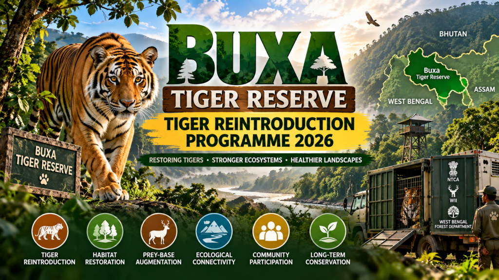 Buxa Tiger Reserve Tiger Reintroduction Programme 2026: Tiger Recovery, Ecological Connectivity and Conservation